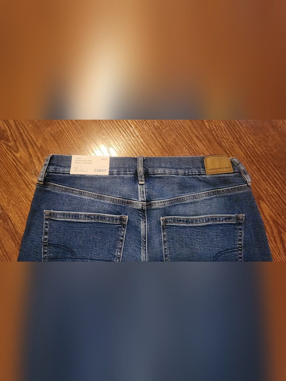 American Eagle Outfitters Wide-Leg Jeans in Dark Blue Wash - Picture 6 of 10